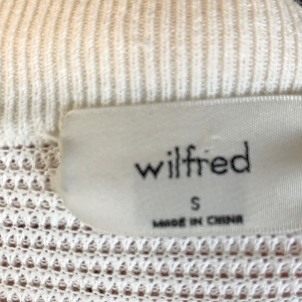 Wilfred Ivory Cropped Ribbed Button-Front Cardigan - Picture 3 of 5